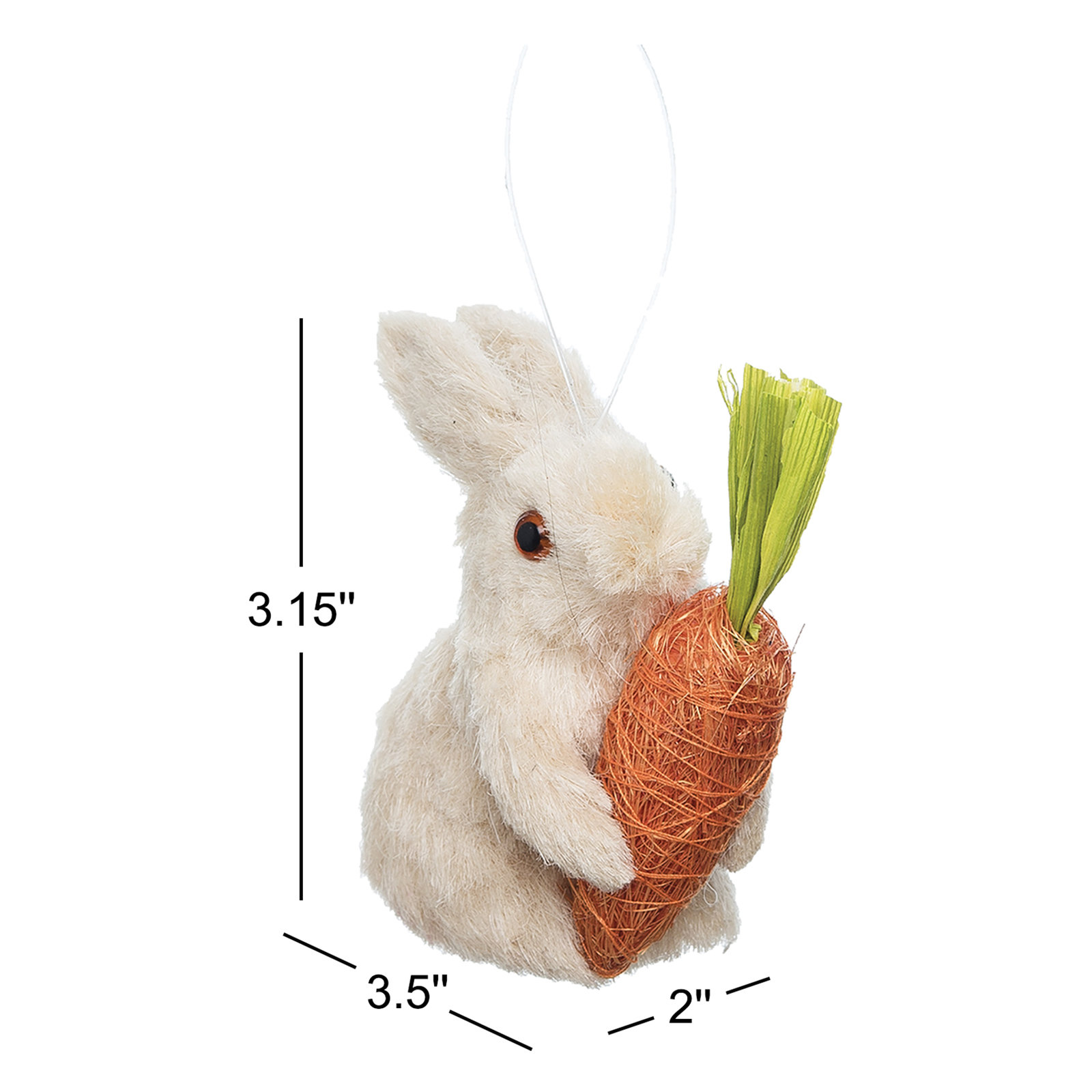Bunny Rabbits with Carrots Hanging Figurine Ornament
