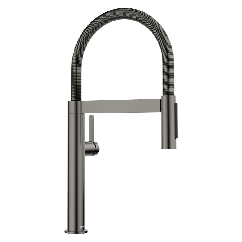 Robinet de cuisine à double jet Culina Mini II - Acier satiné foncé, Acier satiné foncé
