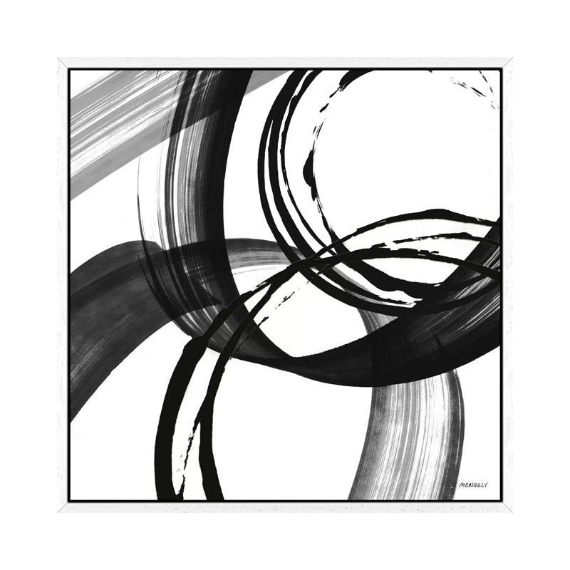 Black And White Pop II by Dan Meneely - Painting on Canvas, White Framed, 93.98 cm H x 93.98 cm W