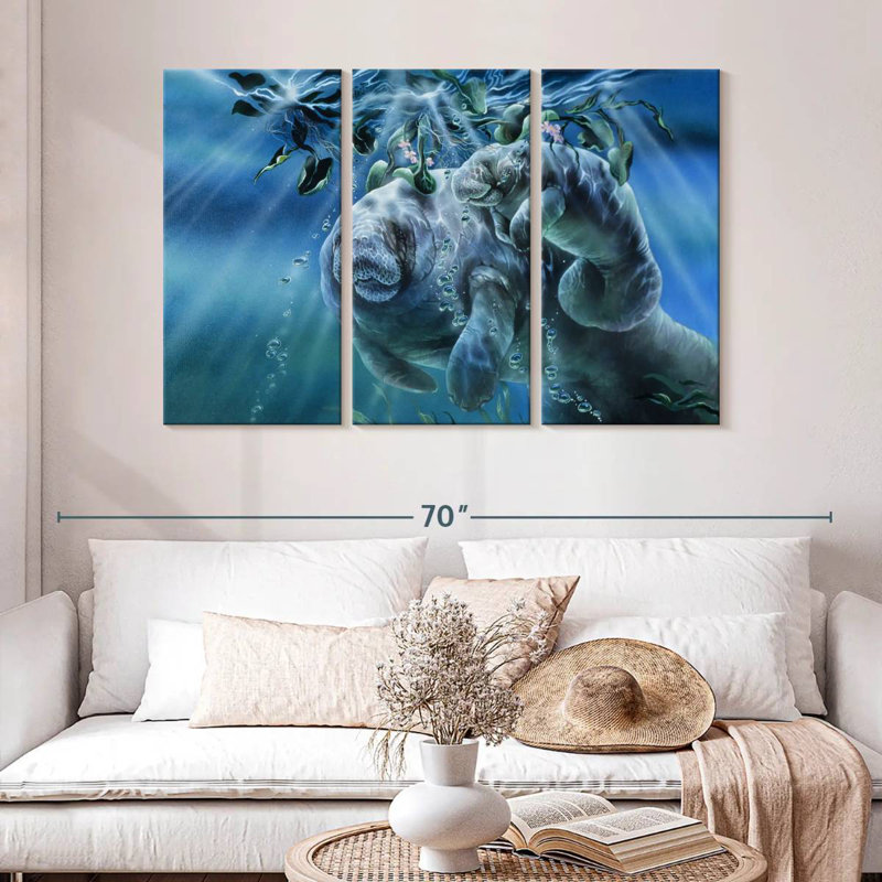 Brampt Manatees Sunshine, 32" H x 50" W