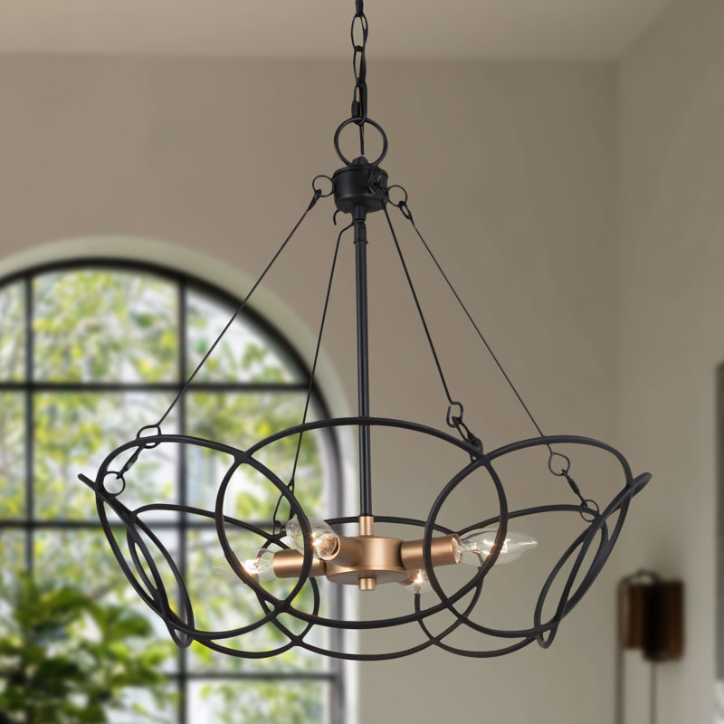 4-Light Cooper Drum Chandelier