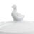 Martha Stewart 5.7 Inch Oval Ceramic Goose Container With Lid In White