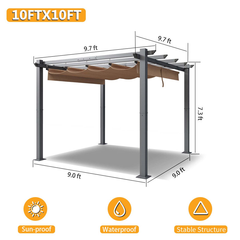 Pergola en aluminium avec auvent