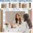 White Vanity Desk with Mirror & Light, Makeup Table with Charging Station & 7 Drawers for Bedroom