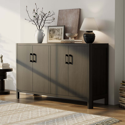Armoire 4 portes de style campagnard avec finition naturelle Mirod