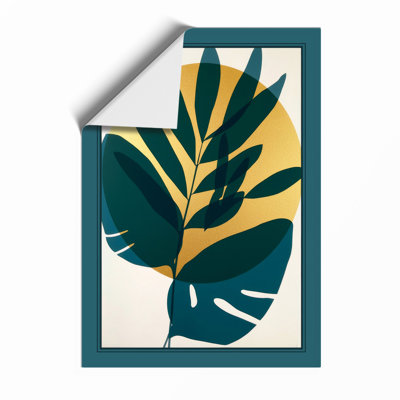 Tropical Leaves Geometric Botanical - Framed Print
