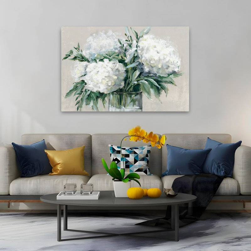 Plantes, fleurs, hortensia, art mural, H 40 po x l 60 po