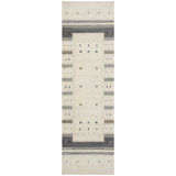 Hand Knotted Wool Striped Area Rug in Natural/Taupe/Gray