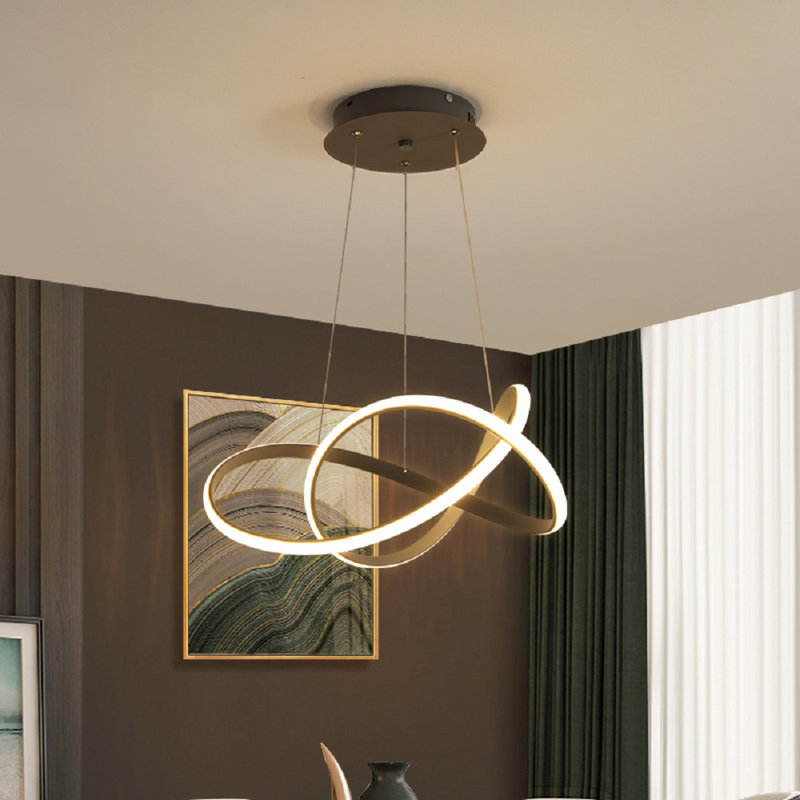 Leister Geometric Waggon Wheel LED Pendant, Grey