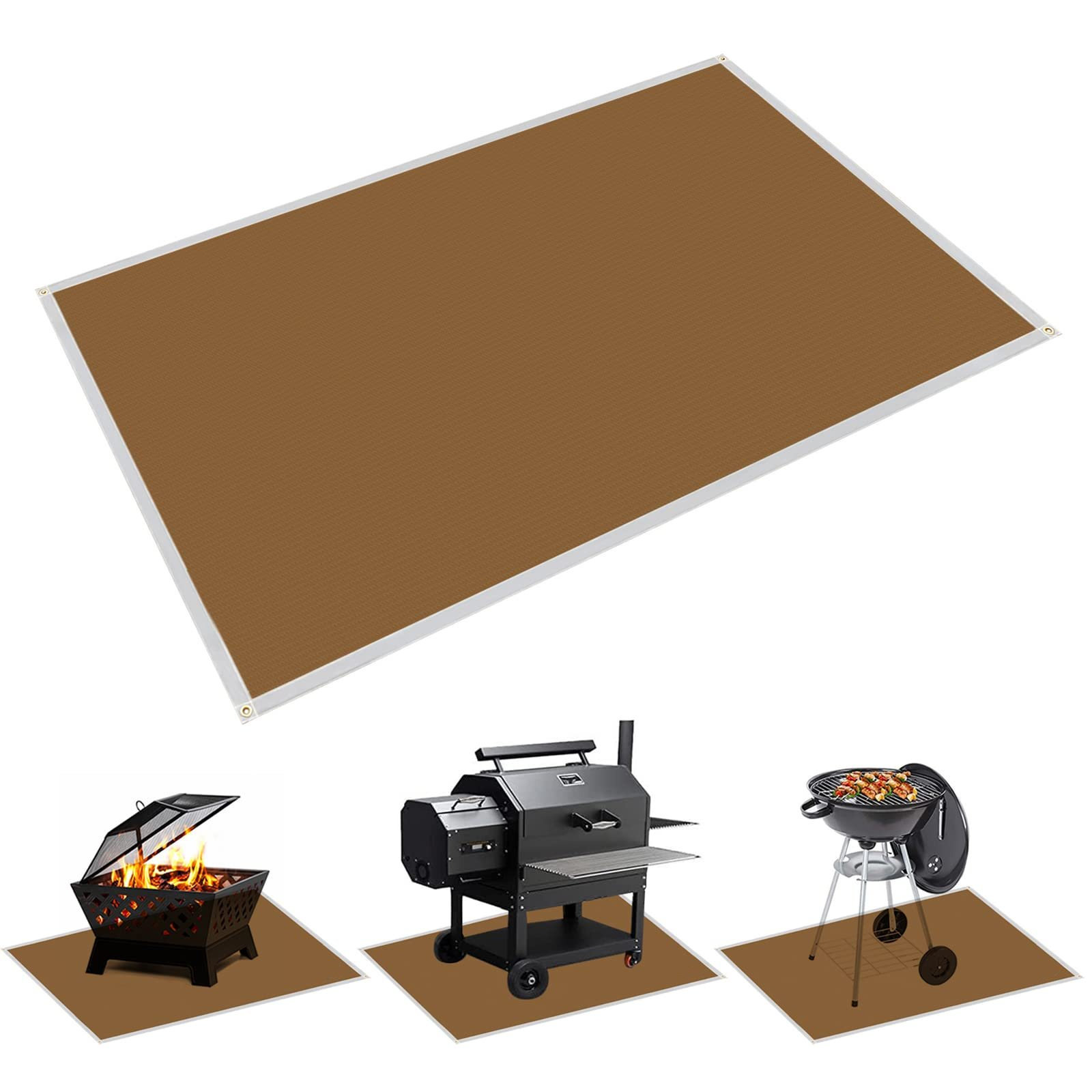 Blooming 70'' W x 60'' D Wood Grill Mat Wayfair