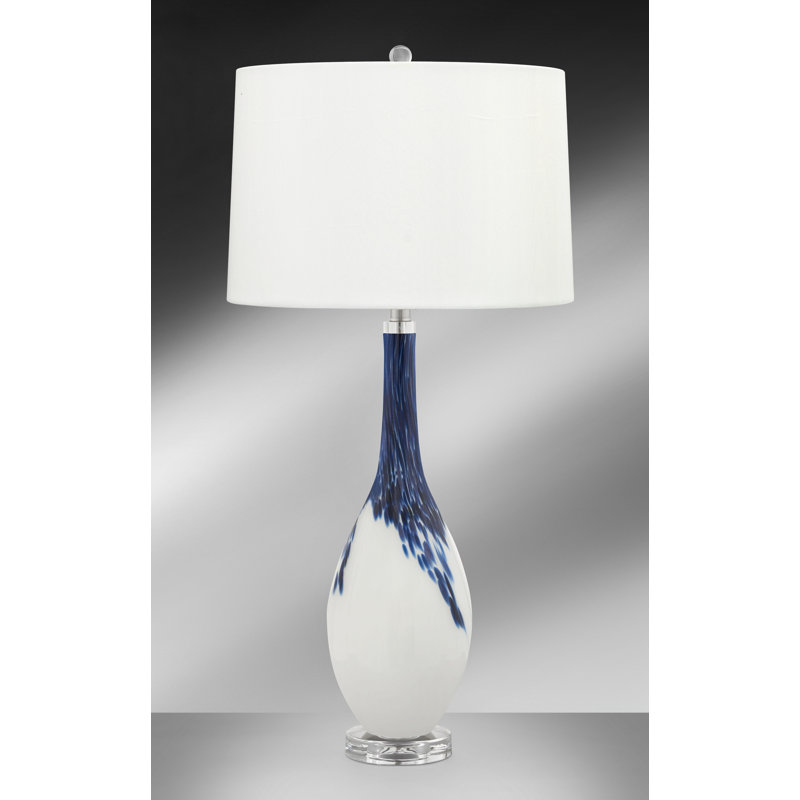 Brescia 34" Blue and White Glass Table Lamp Set