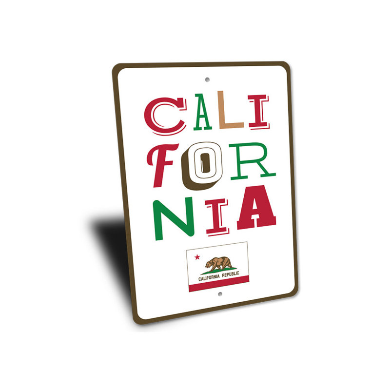 Panneau californien en aluminium, H 18 po x l 12 po x P 0,06 po