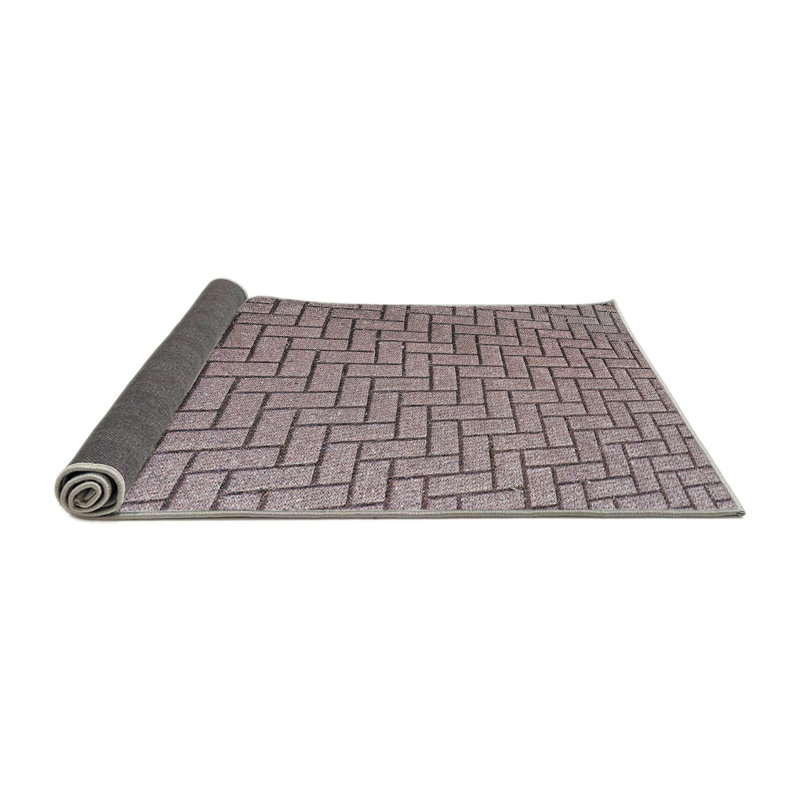 Tapis mauve à motif géométrique, Rond 6 pi