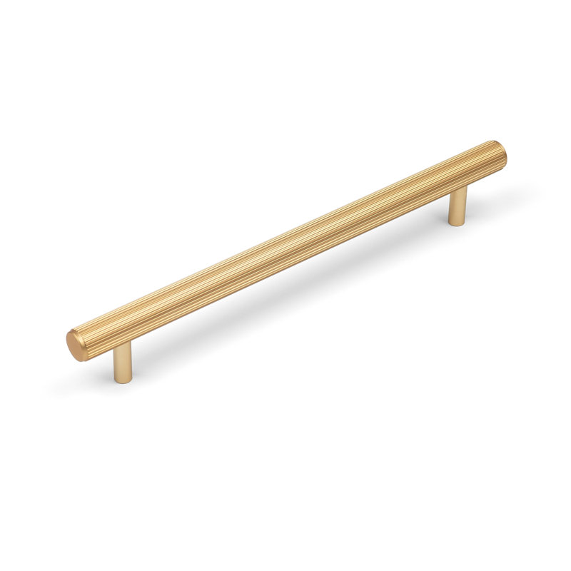 Reeded T-Bar Handles & Coordinating Pull in Multiple Finishes, 160mm, Gold