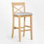 Ensemble de salle à manger à hauteur de bar pour 2 personnes Plamenka, coin-repas peu encombrant, structure en bois avec sièges rembourrés, conception de chaise à dossier croisé, ferme moderne, cuisine et petits espaces repas-703731058-703731059-703731060