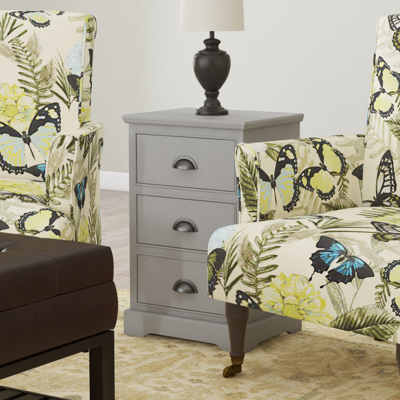 Calvillo 45 cm W Bedside Table, Grey