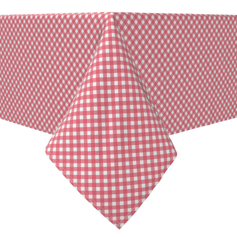 Rectangular Gingham Cotton Twill Tablecloth, 120" x 60"