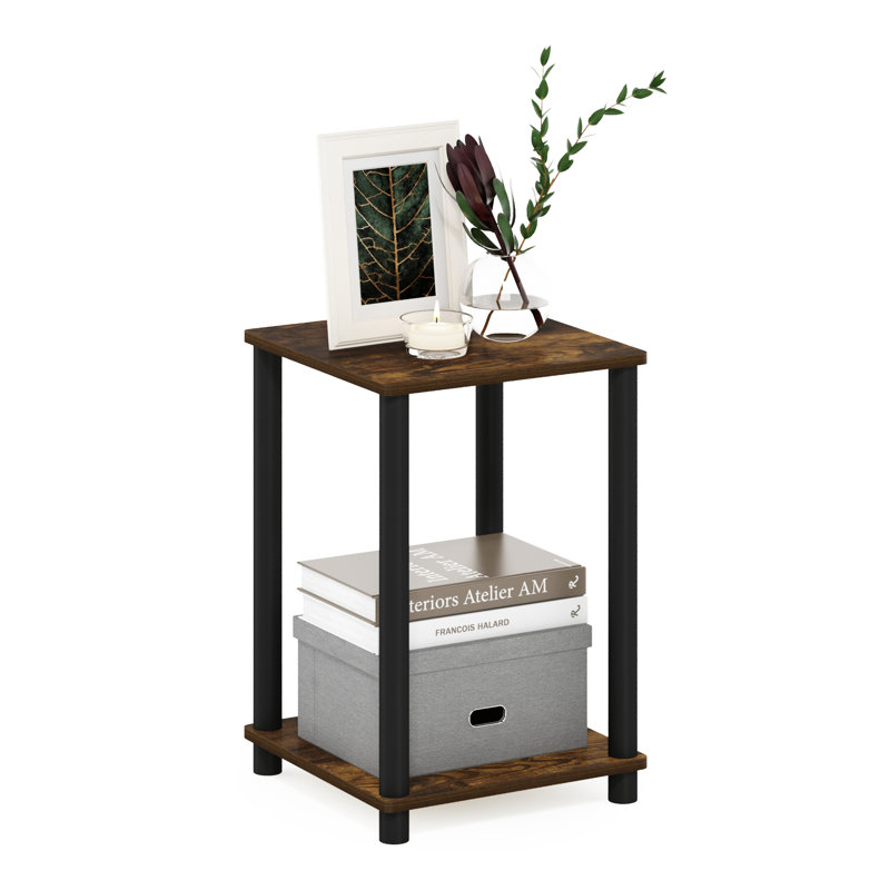 End Table, Amber Pine, Black