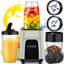 KOIOS 18 oz. Single Speed Countertop Blenders for Shakes and Smoothies with 2x18.6oz and 10oz Cups