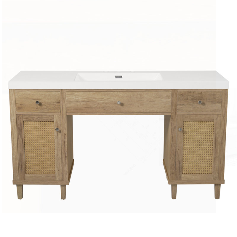 Meuble-lavabo moderne et spacieux avec lavabo SMC, tiroirs à fermeture en douceur, plateau basculant et fabrication en bois durable pour des solutions de rangement élégantes.