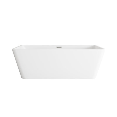 67 Inch Bathtub in Glossy White with Trim
