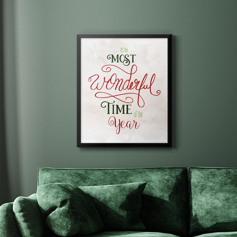 «Wonderful Time of the Year», toile encadrée de qualité supérieure - prête à être accrochée, Noir, H 24 po x l 20 po