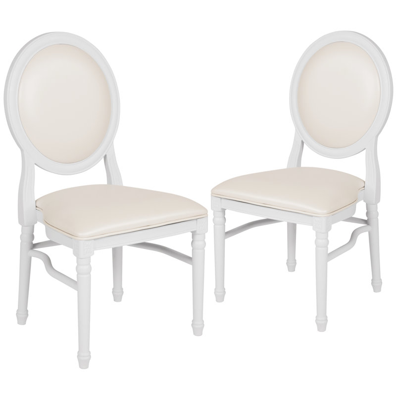 Altizer 900 lb. Capacity King Louis Dining Side Chair, White, White