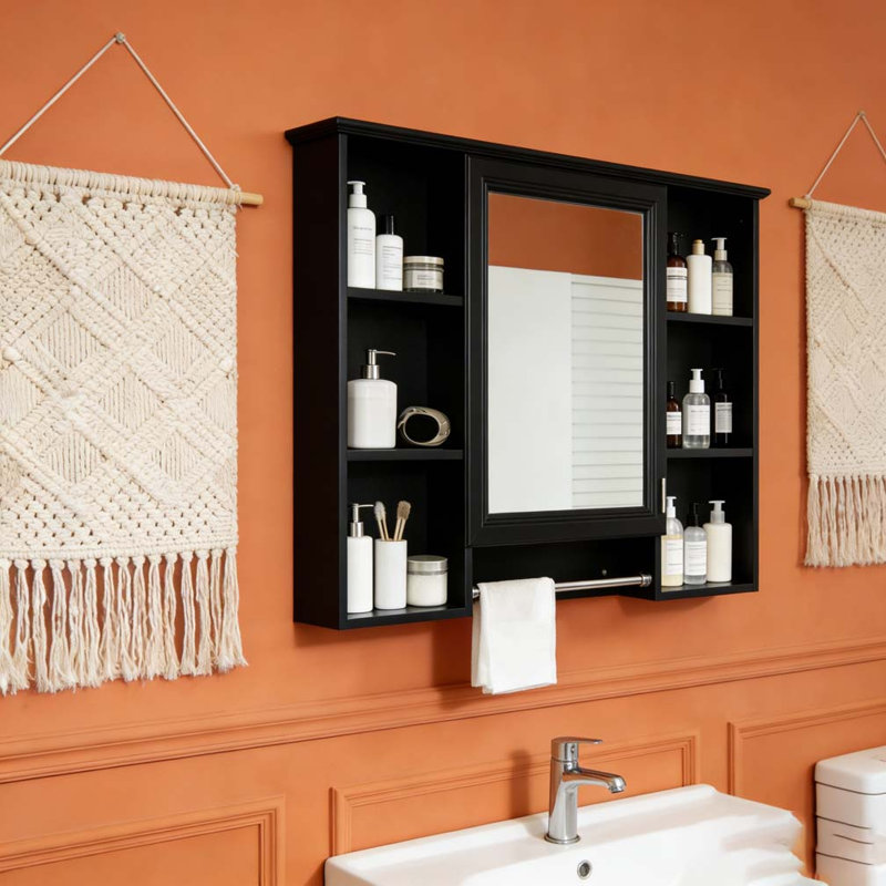 Armoire de salle de bain 3 en 1, armoire à pharmacie murale 42 po avec tablette réglable et porte à fermeture en douceur