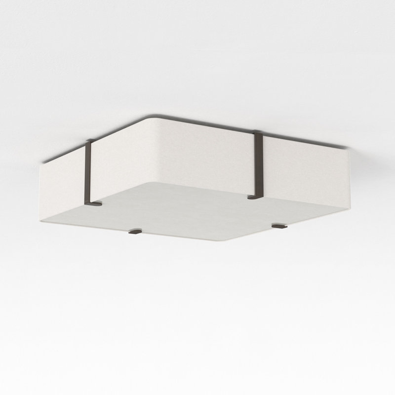 Ceiling Base LED Flush Mount, 5.12" H x 19.69" W x 19.69" D, White