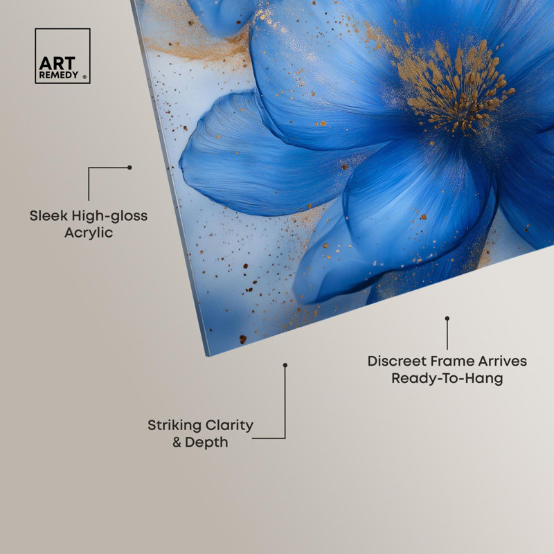 Art mural fleur Twilight Teal Tint II par Art Remedy, prêt à être accroché, H 24 po x l 16 po