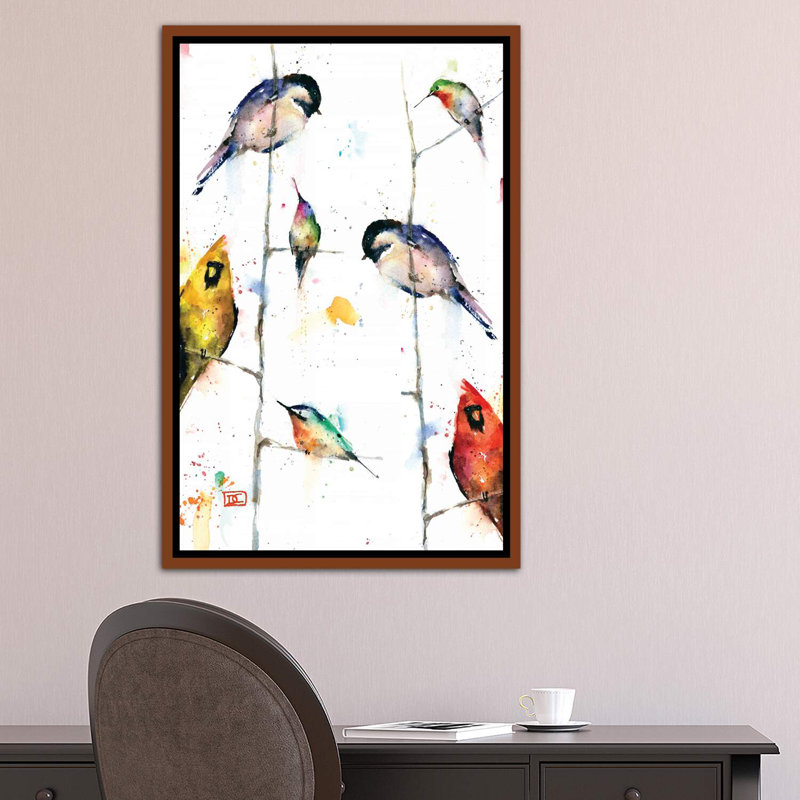 «Birds on Branches» - reproduction, H 18 po x l 26 po x P 1,5 po, Cadre bois classique