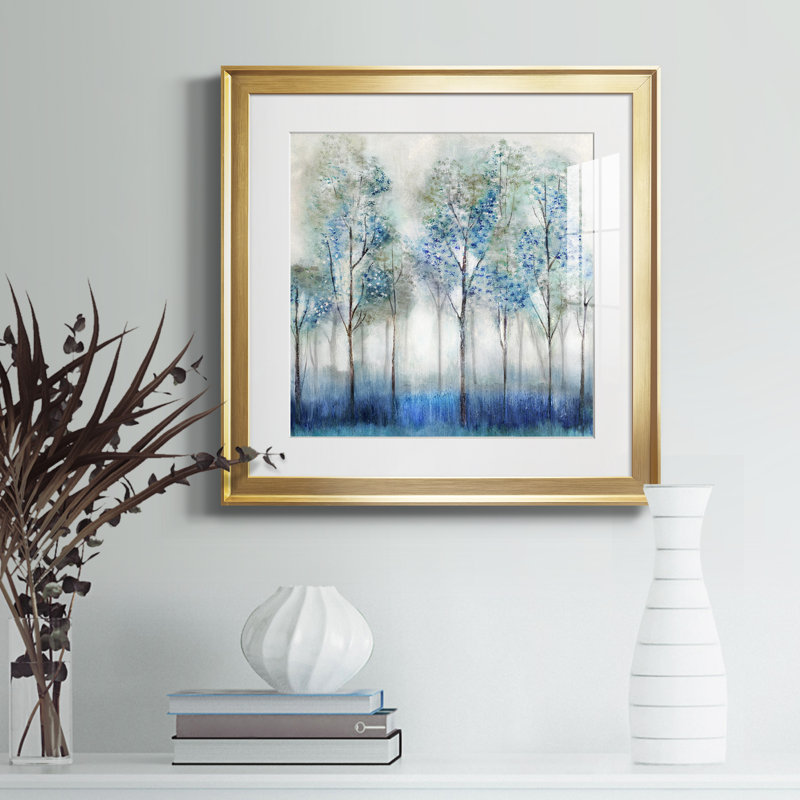 Forêt de rêve - peinture encadrée, H 17,5 po x l 17,5 po x P 1,5 po, Cadre doré