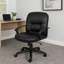 Chaise de bureau Mala à dossier moyen, similicuir noir, base roulante, verrou d'inclinaison