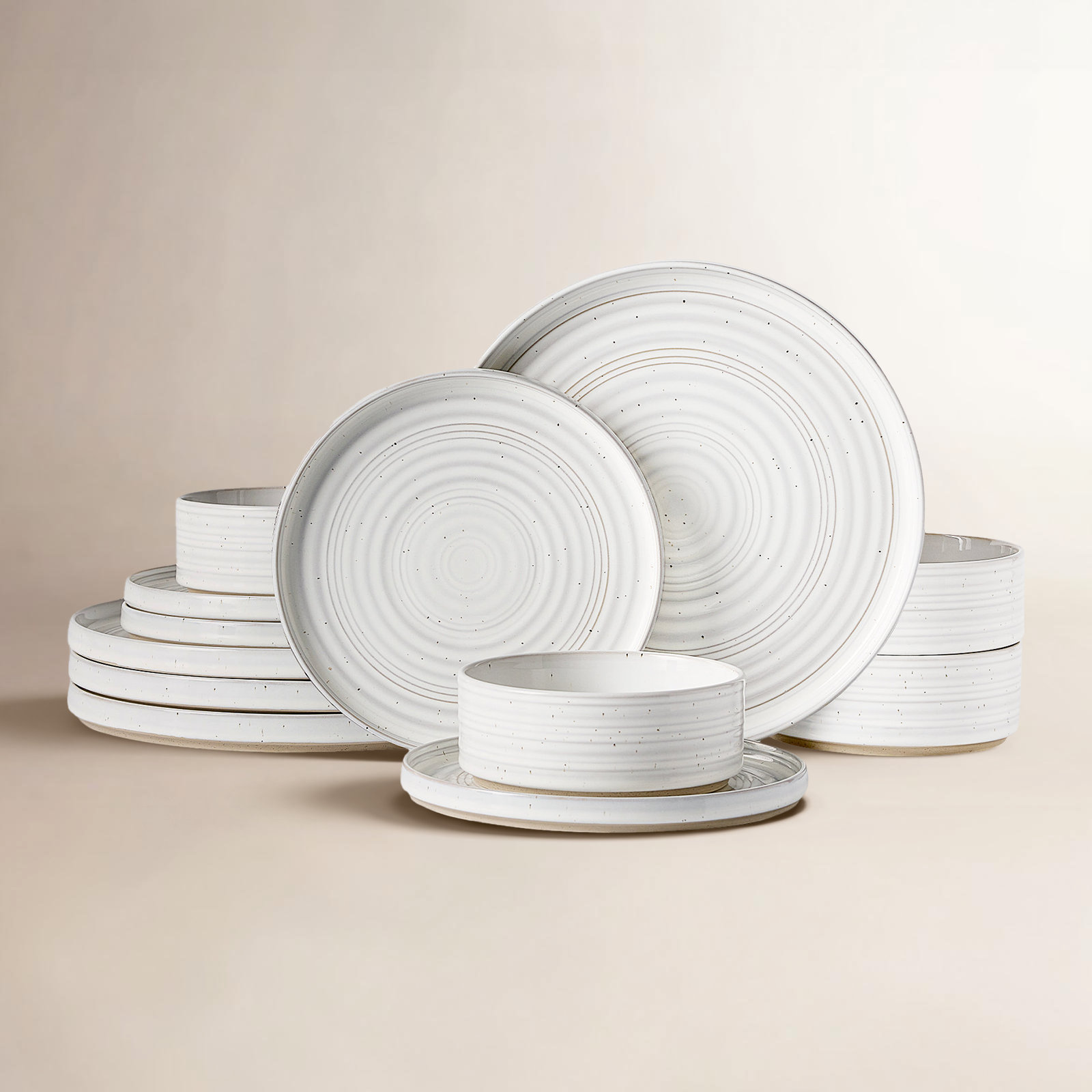 Zaiden Stoneware Dinnerware Set, White