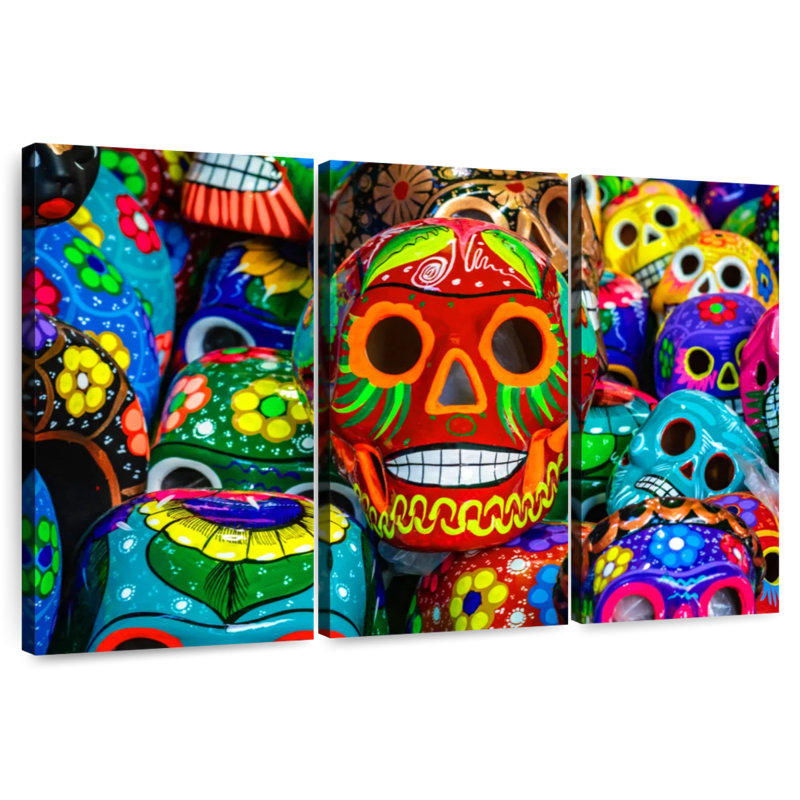 Calavera peint Lelend, H 48 po x l 74 po