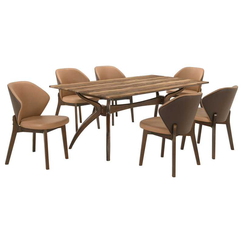 Randolph 7-Piece Smart Top Rectangular Dining Set Sheesham and Brown