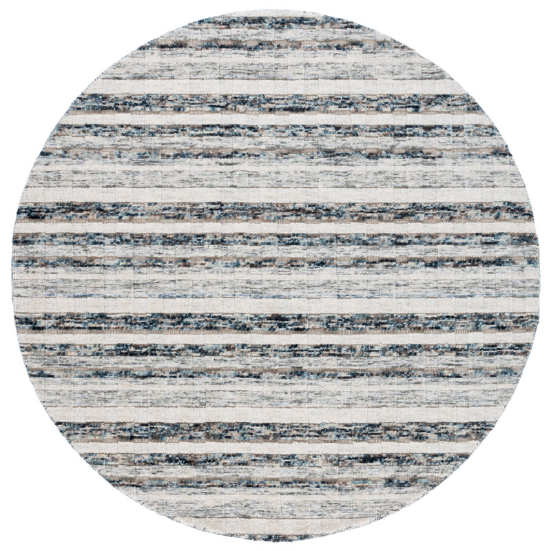 Element 501 Area Rug In Navy / Ivory, Round 6'
