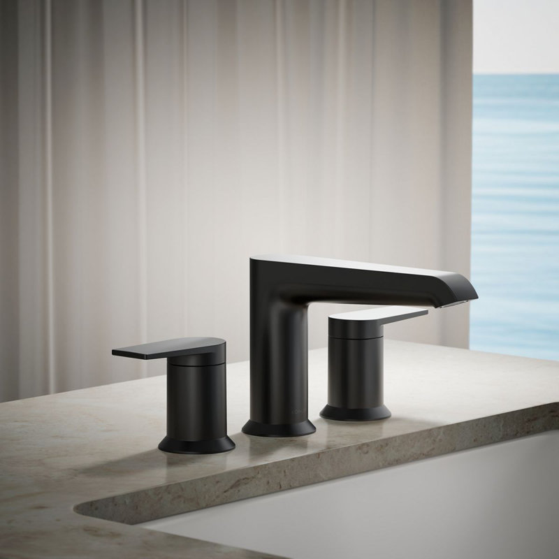 Hint Two-Handle Deck-Mount Bath Faucet Trim, Matte Black