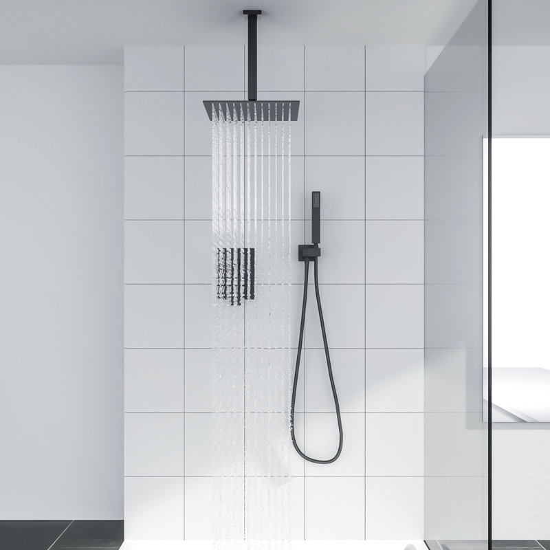 Pomme de douche 16 po, Noir mat
