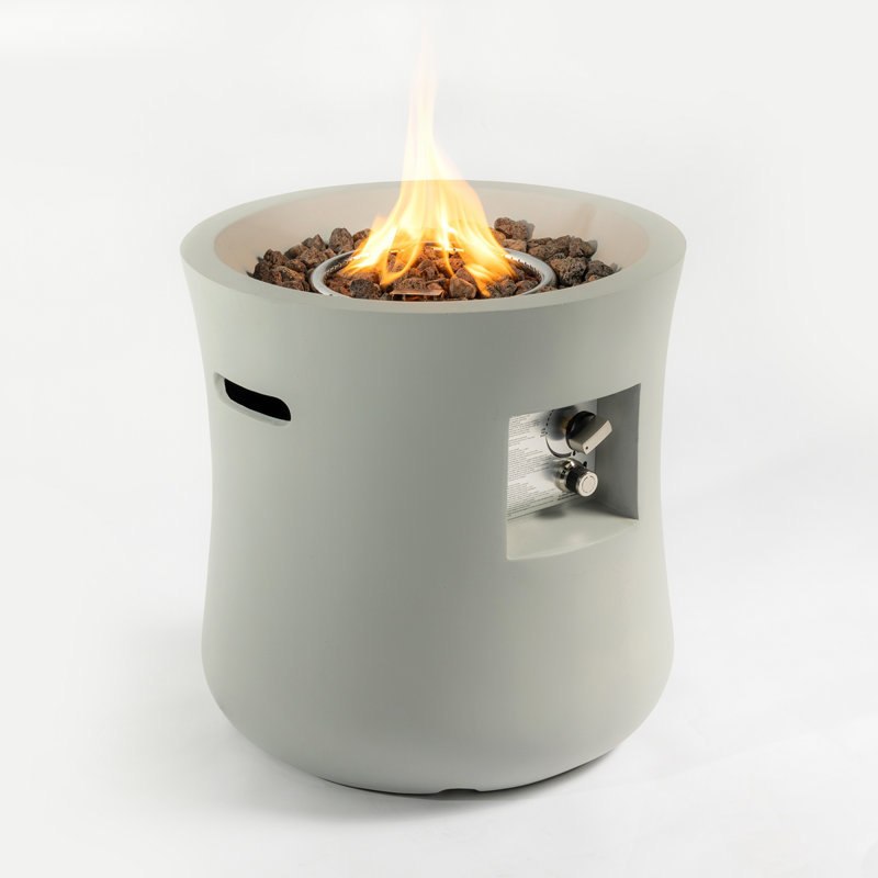 Table d'extérieur pour foyer d'extérieur au propane, base compacte profilée moderne de 20 pouces, base graphite avec housse imperméable, pierres de lave gratuites