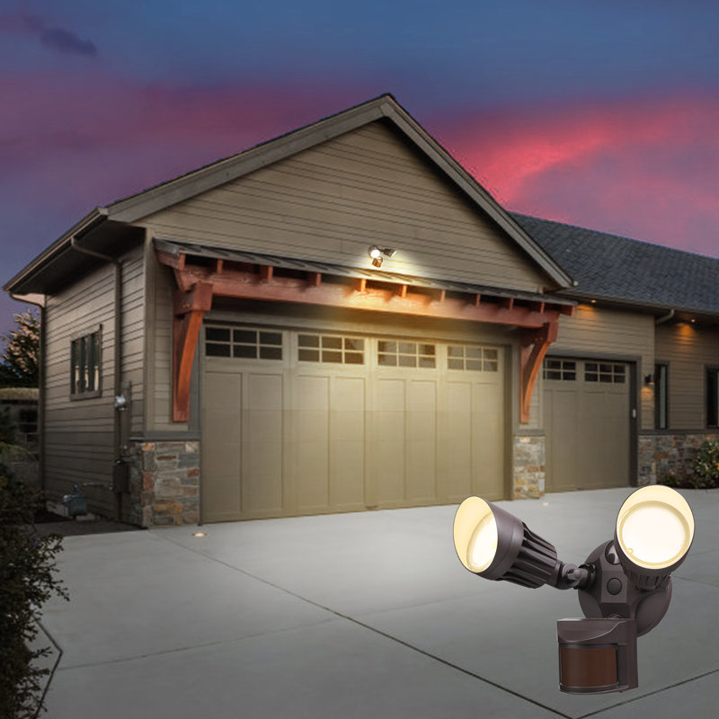 LED Dusk to Dawn Security Light, Outdoor Flood Light with Motion Sensor, Bronze