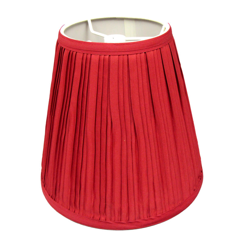 9" Red Mushroom Pleated Lampshade