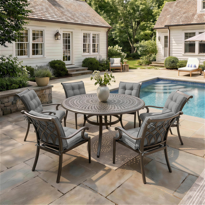 Outdoor/Indoor High Back Chair Cushions, Light Gray, 22.5" W x 22.5" D