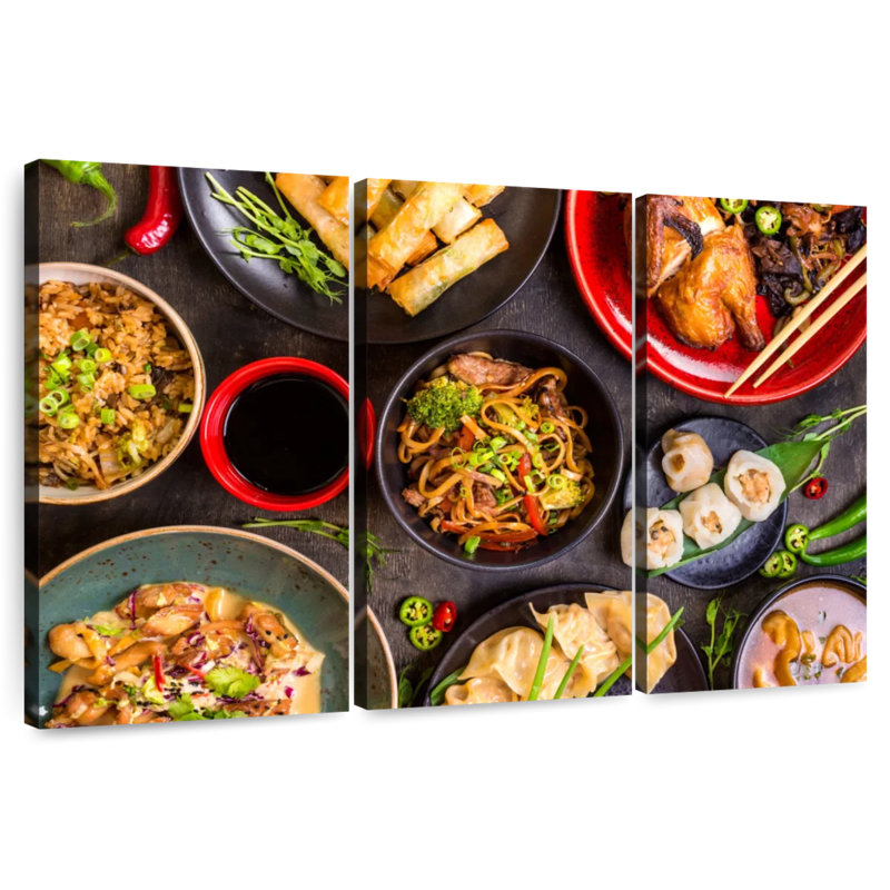 Yarlin Assorted Chinese Dishes, 32" H x 50" W