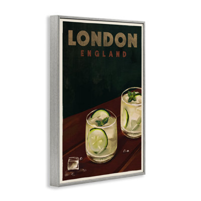 London England Cocktail  Framed Giclee Art by The Whiskey Ginger bk-084