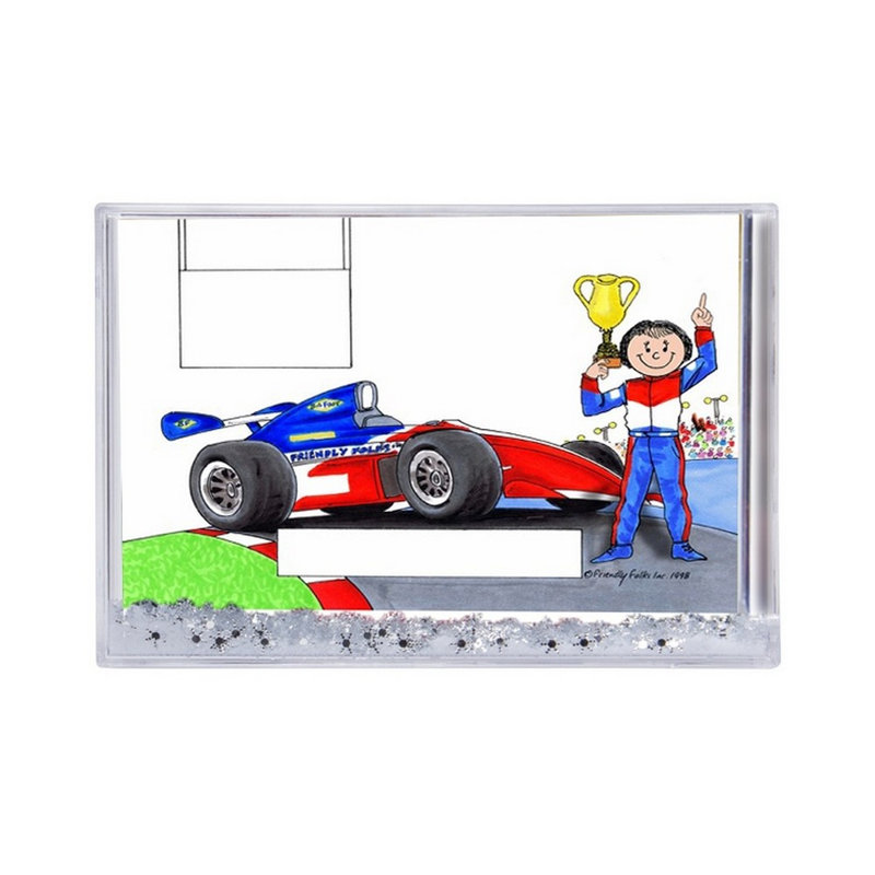 Pilote de voiture de course personnalisé, Indy, H 2,5 po x l 3,75 po x P 1 po, Oui