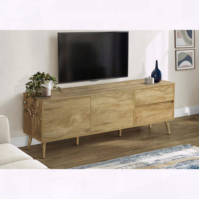 72 Inch Mid Century TV Stand with Storage Drawers and Cabinets