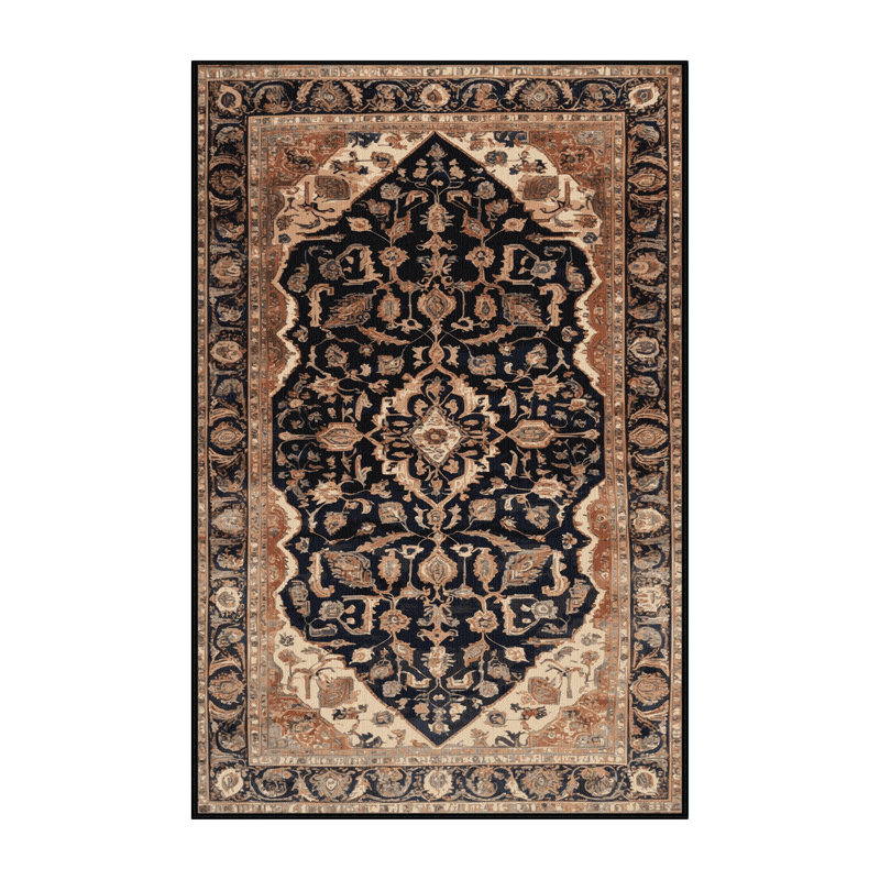 Tapis brun lavable à la machine, Rectangle 7 pi x 9 pi