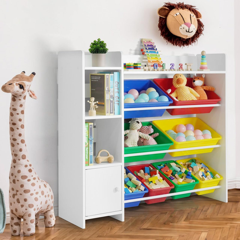 Organisateur avec 8 bacs en plastique, armoire de rangement pour les articles en désordre, organisateurs de pièce et rangement, options multiples
