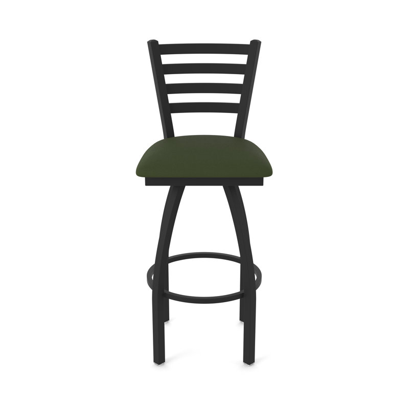 Jackie Swivel Stool, Black Wrinkle, Vinyl-Canter Pine, Counter Stool (25" Seat Height)